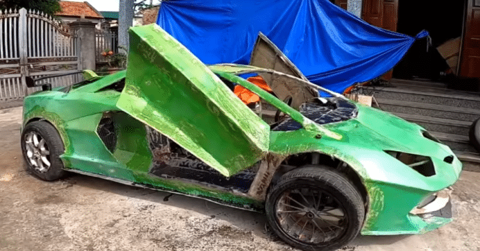 Вьетнамцы создали реплику Lamborghini Aventador из картона